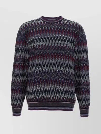 Missoni Zigzag Pattern Sweater Sweaters And Cardigans Blue In Multi