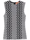 Missoni Black/white Zip Zack Print Top In Black
