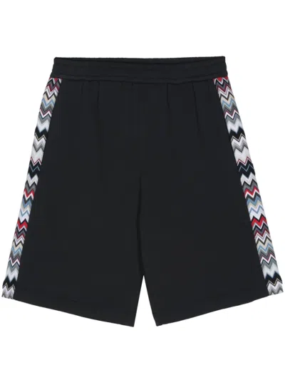 Missoni Zigzag-detail Cotton Shorts In Blue