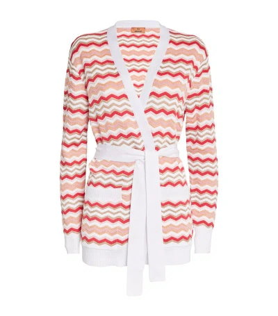 Missoni Chevron-knit Cardigan In 白色