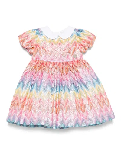 Missoni Babies' Zigzag Dress In Pink