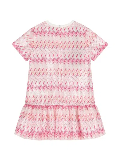 Missoni Kids' Zig-zag Dress In Pink
