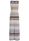 Missoni Zigzag Embellished Metallic Knitted Maxi Dress In Multicoloured