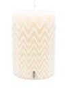Missoni Zigzag-embossed Candle In Weiss