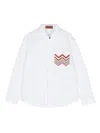 Missoni Zigzag-embroidered Cotton Shirt In White