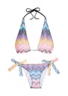 Missoni Zigzag Fine-knit Triangle Bikini In Multi