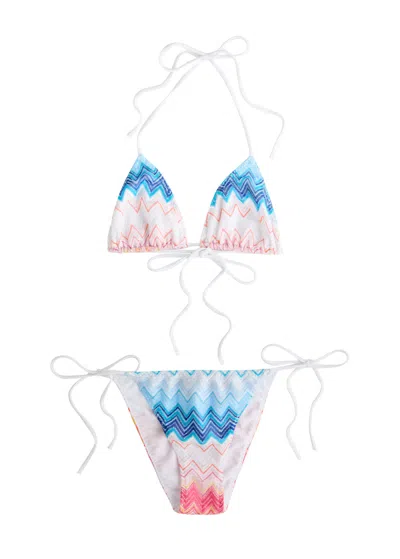 Missoni Zigzag Fine-knit Triangle Bikini In Multicoloured