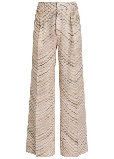 Missoni Zigzag Fine-knit Trousers In White