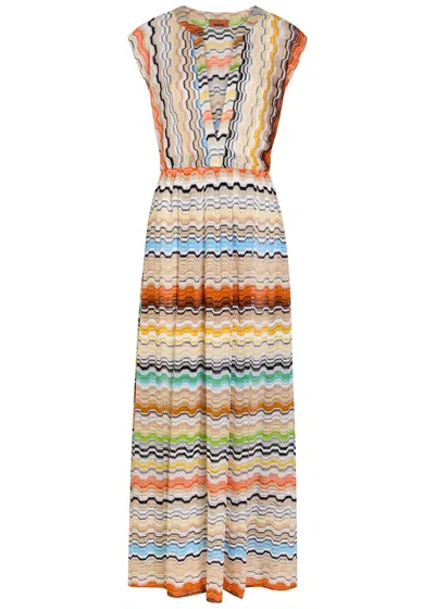 Missoni Zigzag Fine-knit Maxi Cover-up Dress In Multi