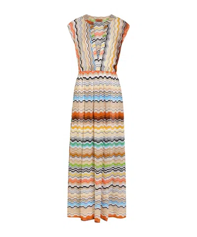 Missoni Zigzag Fine-knit Maxi Cover-up Dress In Multicolor
