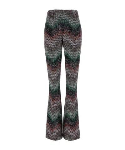 Missoni Zigzag-knit Flared Trousers In Multi