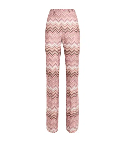 Missoni Zigzag Flared Trousers In Pink