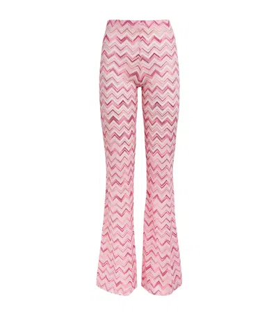 Missoni Zigzag Flared Trousers In Pink