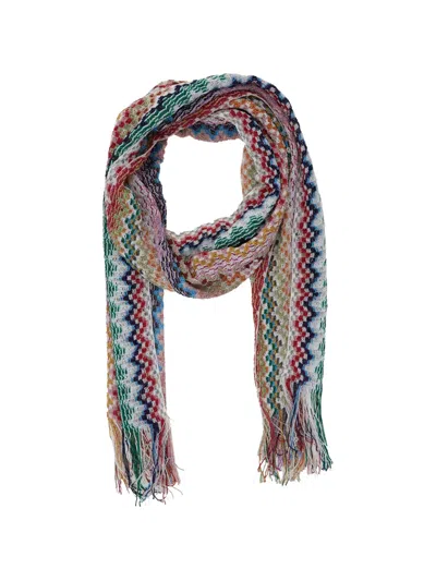 Missoni Zigzag Fringe Scarf In Animal Print