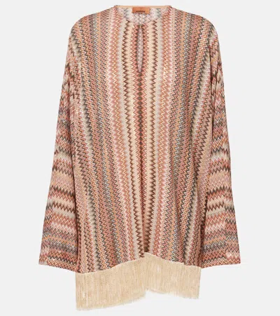 Missoni Zigzag Fringed Lamé Blouse In Multicoloured