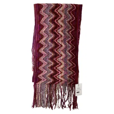 Missoni Zigzag Fringed Scarf In Multicolor Wool