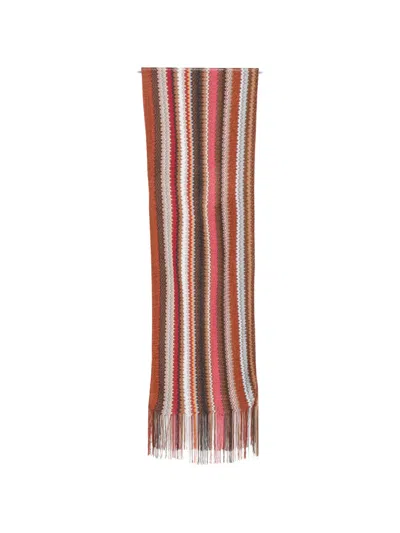Missoni Zig-zag Viscose Fringed Scarf In Multi