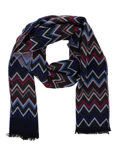 Missoni Zigzag Fringed Wool Scarf In Multi