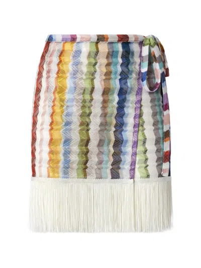 Missoni Zigzag Fringe-trim Skirt In Multi