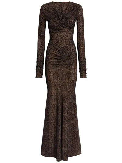MISSONI ZIGZAG GATHERED-DETAIL DRESS