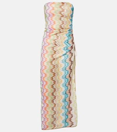 Missoni Zigzag Gathered Midi Dress In Multi
