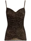 Missoni Zigzag Gathered Tank Top In Brown
