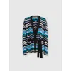 Missoni Zigzag Greek Pattern Cardigan And Belt In Multicoloured