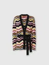 Missoni Zigzag Greek Pattern Cardigan And Belt In Multicoloured