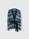 Missoni Zigzag Greek Pattern Cardigan And Belt In Multicoloured