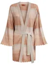 Missoni Zigzag Greek Pattern Cardigan And Belt In Orange