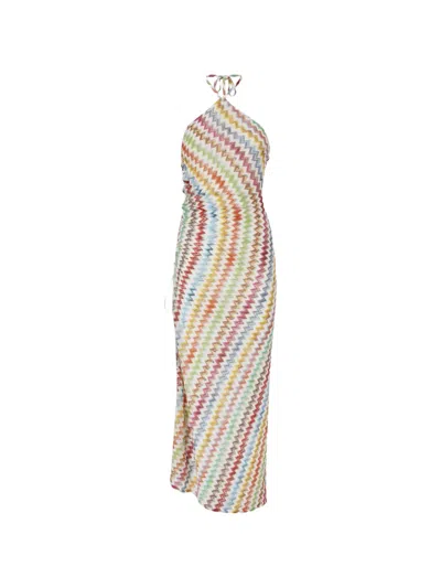 Missoni Zigzag Halterneck Beach Dress In Multi