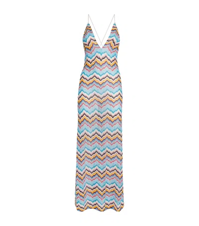 MISSONI ZIGZAG HALTERNECK MAXI DRESS