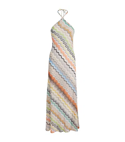Missoni Zigzag Halterneck Maxi Dress In Multi