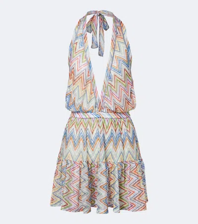 Missoni Zigzag Halterneck Minidress In Multi