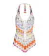 Missoni One-piece Swimsuit In Zig Zag Viscose With Lurex In Multi
