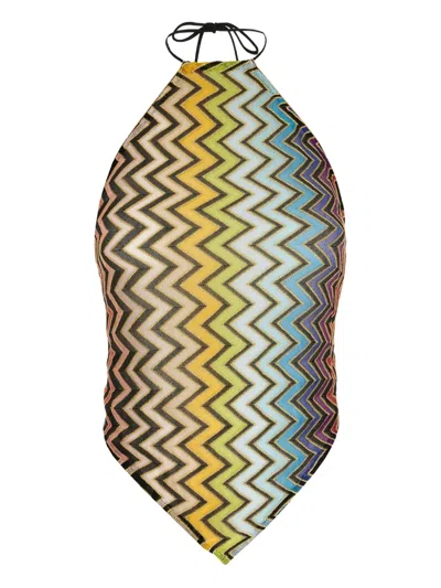 Missoni Zigzag Halterneck Top In Multi