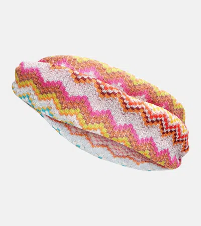 Missoni Zigzag Head Wrap In Pink
