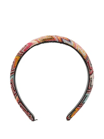 Pre-owned Missoni Zigzag Headband In Neutral