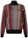 Missoni Zigzag Turtleneck Sweater In Red