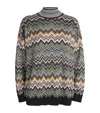 Missoni Oversized High-neck Sweater With Chevron Pattern In Black