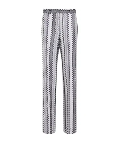 Missoni Zigzag-intarsia Metallic Fine-knit Trousers In Multicoloured