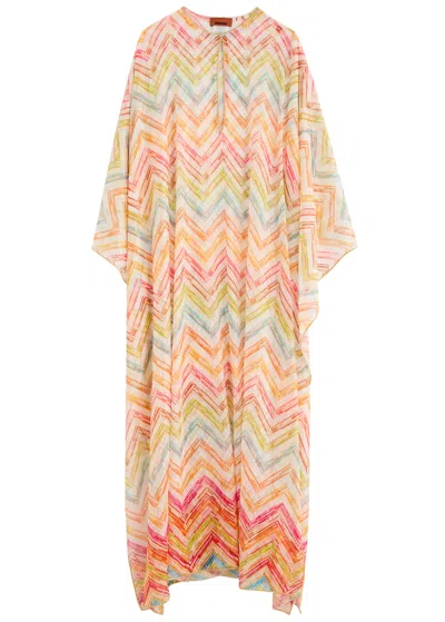 Missoni Zigzag-intarsia Fine-knit Kaftan In Multicoloured