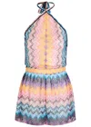 Missoni Zigzag-intarsia Fine-knit Playsuit In Multi