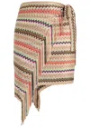 Missoni Zigzag-intarsia Fine-knit Sarong In Beige