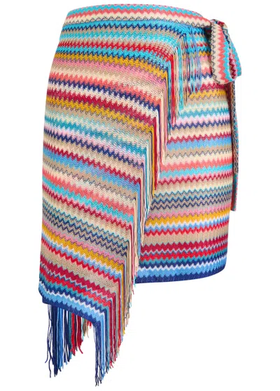 MISSONI MISSONI ZIGZAG-INTARSIA FINE-KNIT SARONG