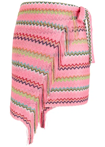 Missoni Zigzag-intarsia Fine-knit Sarong In Multi