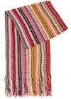 Missoni Zigzag-intarsia Fine-knit Scarf In Multicoloured