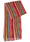 MISSONI MISSONI ZIGZAG-INTARSIA FINE-KNIT SCARF