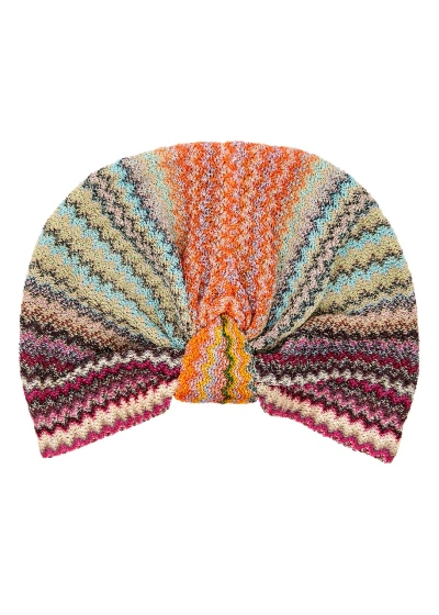 Missoni Zigzag-intarsia Knitted Head Wrap In Multicoloured 1