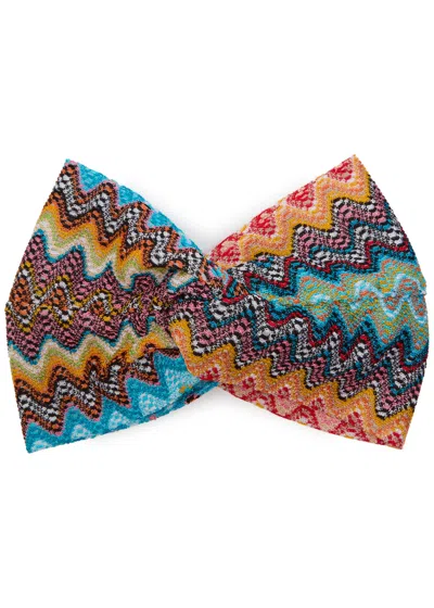 Missoni Zigzag-intarsia Knitted Headband In Multi